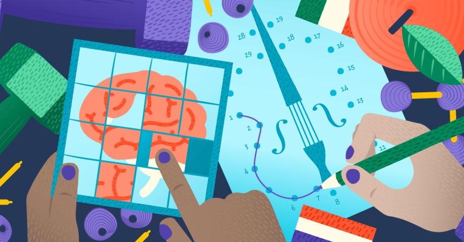 ilustration of puzzles for the brain
